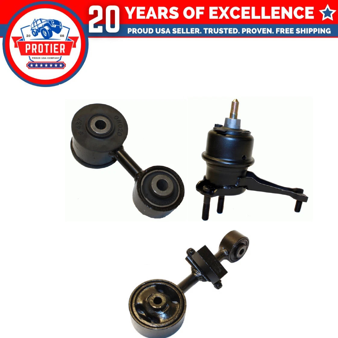 Engine Motor & Torque Strut Mount 3PCS Set for 2002-2003 Toyota Solara 2.4L 6B93BC-57