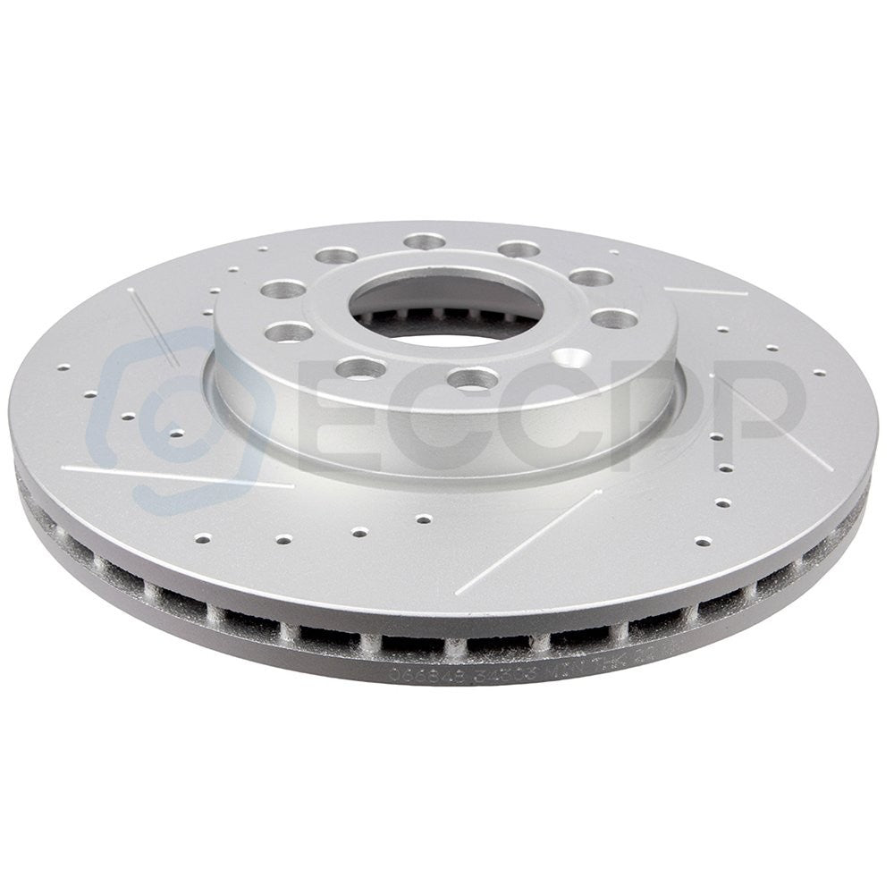 Front Brake Rotors And Ceramic Pads For Audi A3 2010 2011 2012 Drilled & Slotted 6B93BC-57