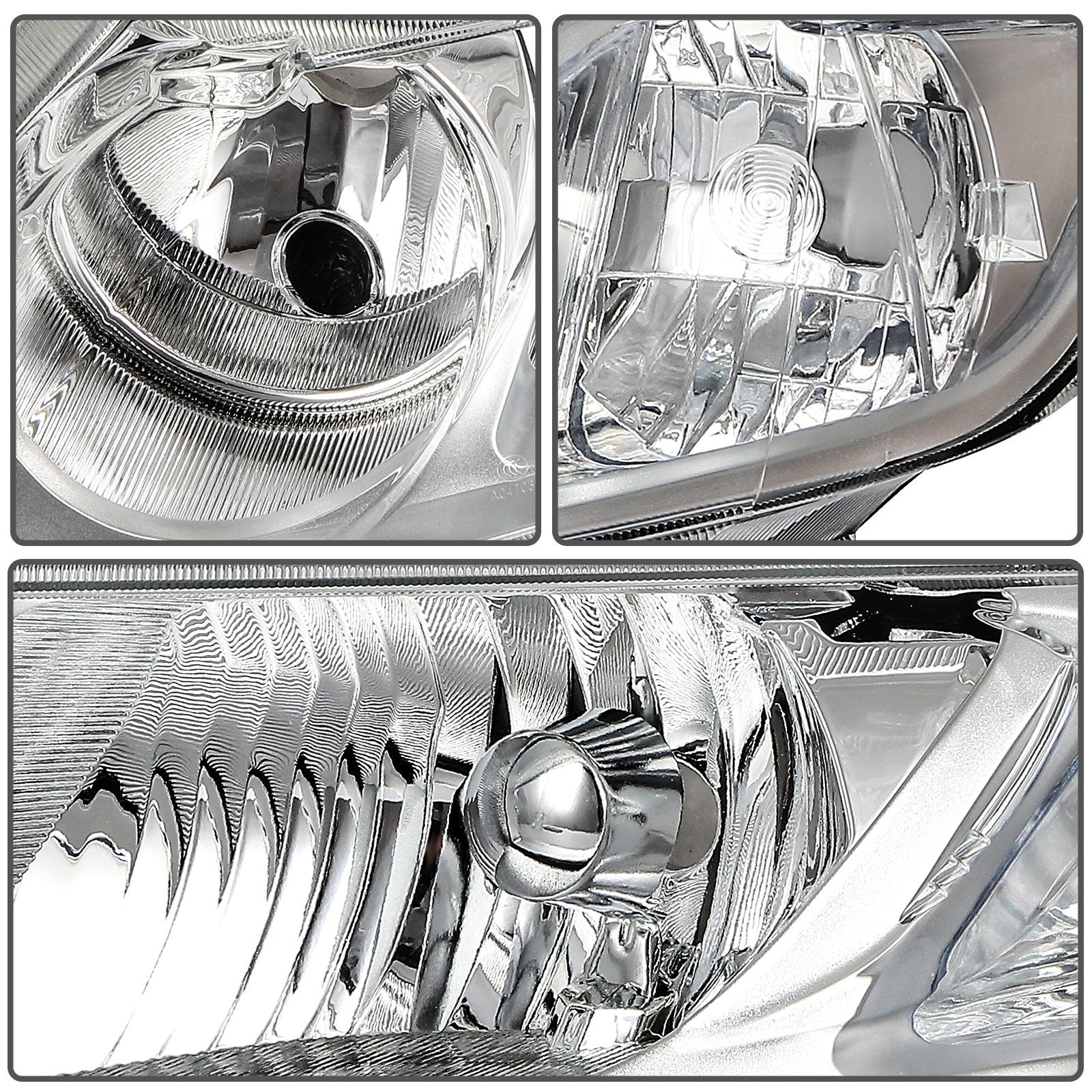 ECCPP Headlights Assembly For Honda Civic 1.8L 2.0L 2006-2011 Pair Kit Chrome 6B93BC-57