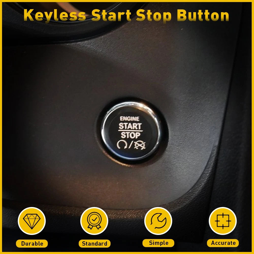 Ignition Start Stop Push Button for 2008-2016 Chrysler Ram Dodge Jeep 1FU931X9AB 6B93BC-57