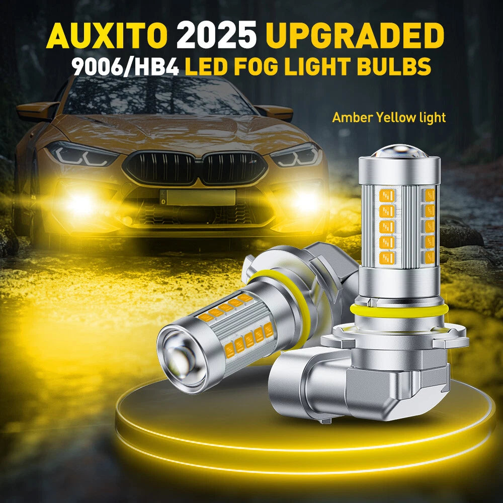 2X 9006 HB4 LED Headlight Kit High Low Beam Bulb Super Bright 3000K Amber EOA 6B93BC-57