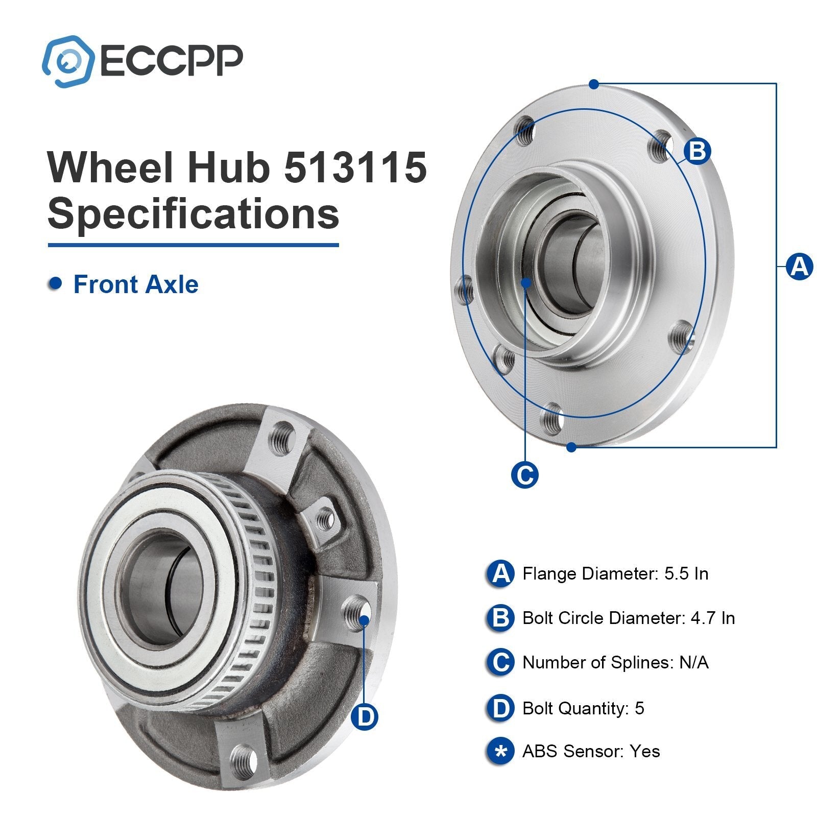 ECCPP 1 Pcs Wheel Hub Bearing Front For BMW 318i 320i 325i 328i 740i Z3 Z4 M3 ECCPP