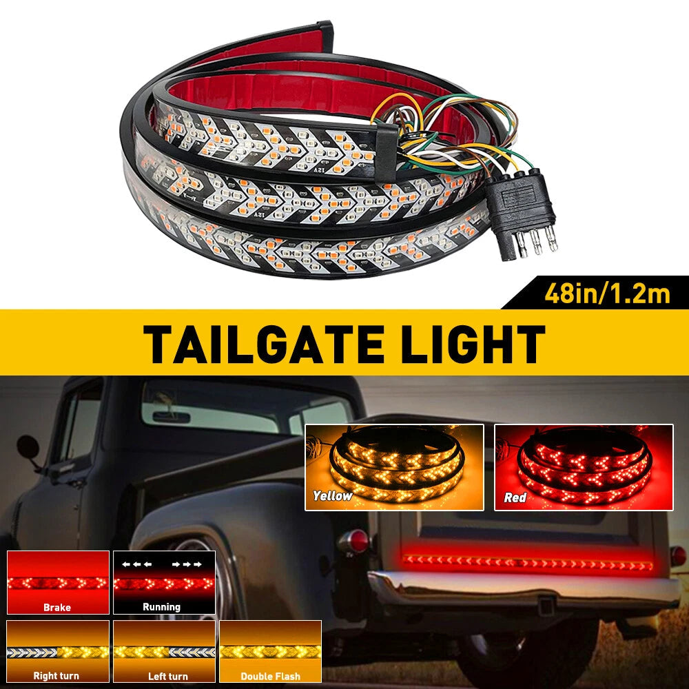 48" Inch Truck Tailgate Strip LED Sequential Brake Signal Tail Light Bar 6B93BC-57