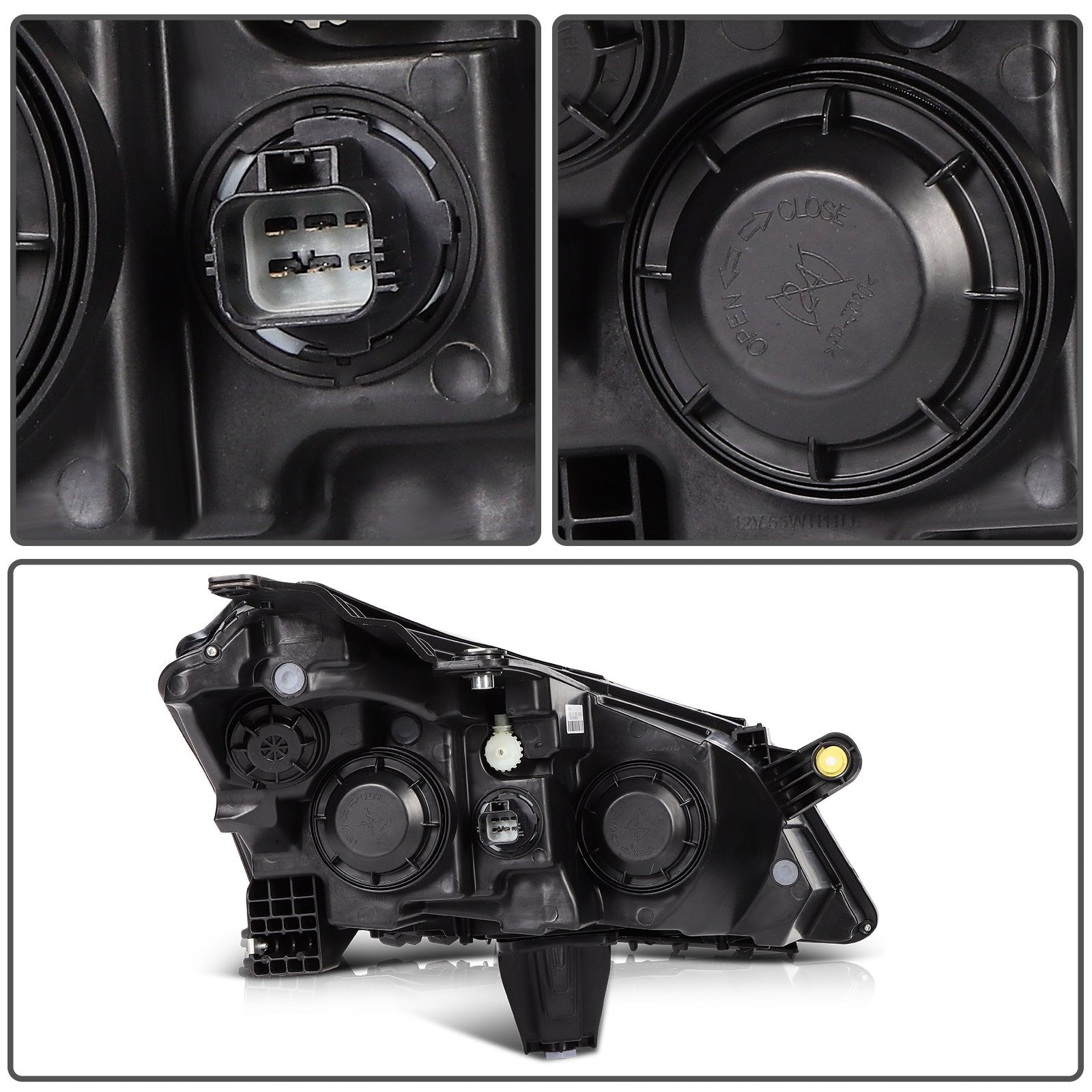 ECCPP Headlights Assembly For Chevrolet Traverse 3.6L 2013-2017 Pair Black Amber 6B93BC-57
