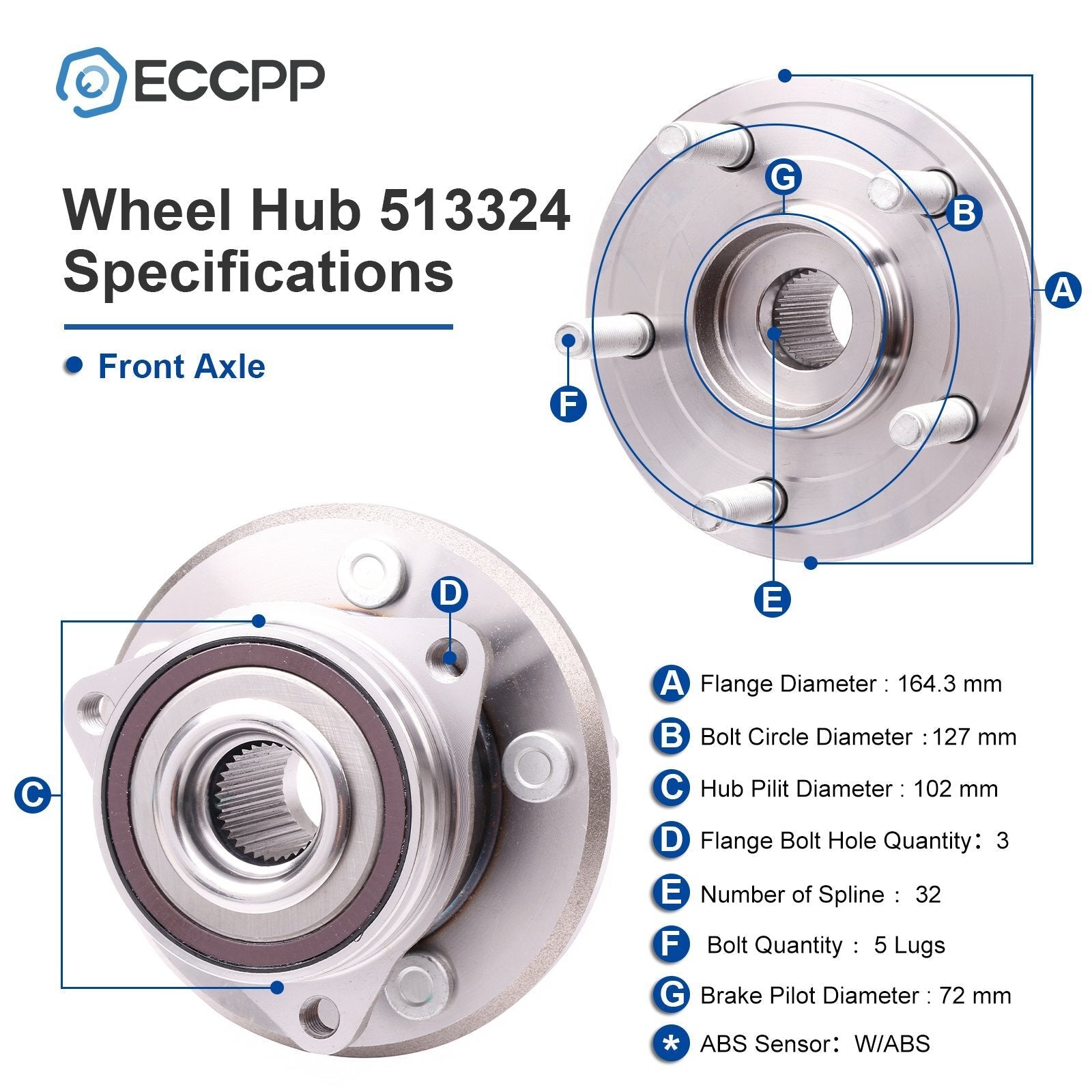 2Pcs Front Wheel Hub Bearings For 2011-2022 Dodge Durango Jeep Grand Cherokee WK KOEEP