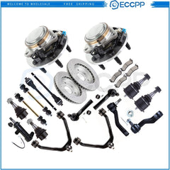 Front Suspension Kits Wheel Hub Bearing with Brake Rotor Pad For 2000-2006 Tahoe 6B93BC-57