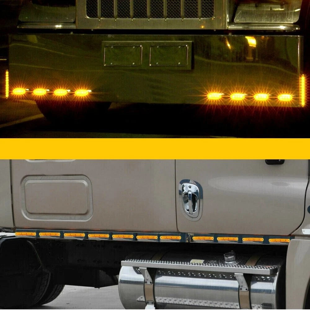 10pcs Side Marker Clearance Light Car Trailer Tail Lamp 9 LED Amber yellow EOA 6B93BC-57