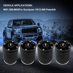 4Pcs W01-358-8852 Air Suspension Bag Spring For Goodyear 1R12-568 Peterbilt 6B93BC-57