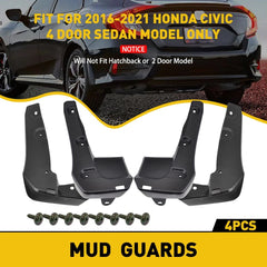2016-2022 For Civic Honda Sedan 4 Door Mud Flaps Splash Guards Mudguards EOA 6B93BC-57