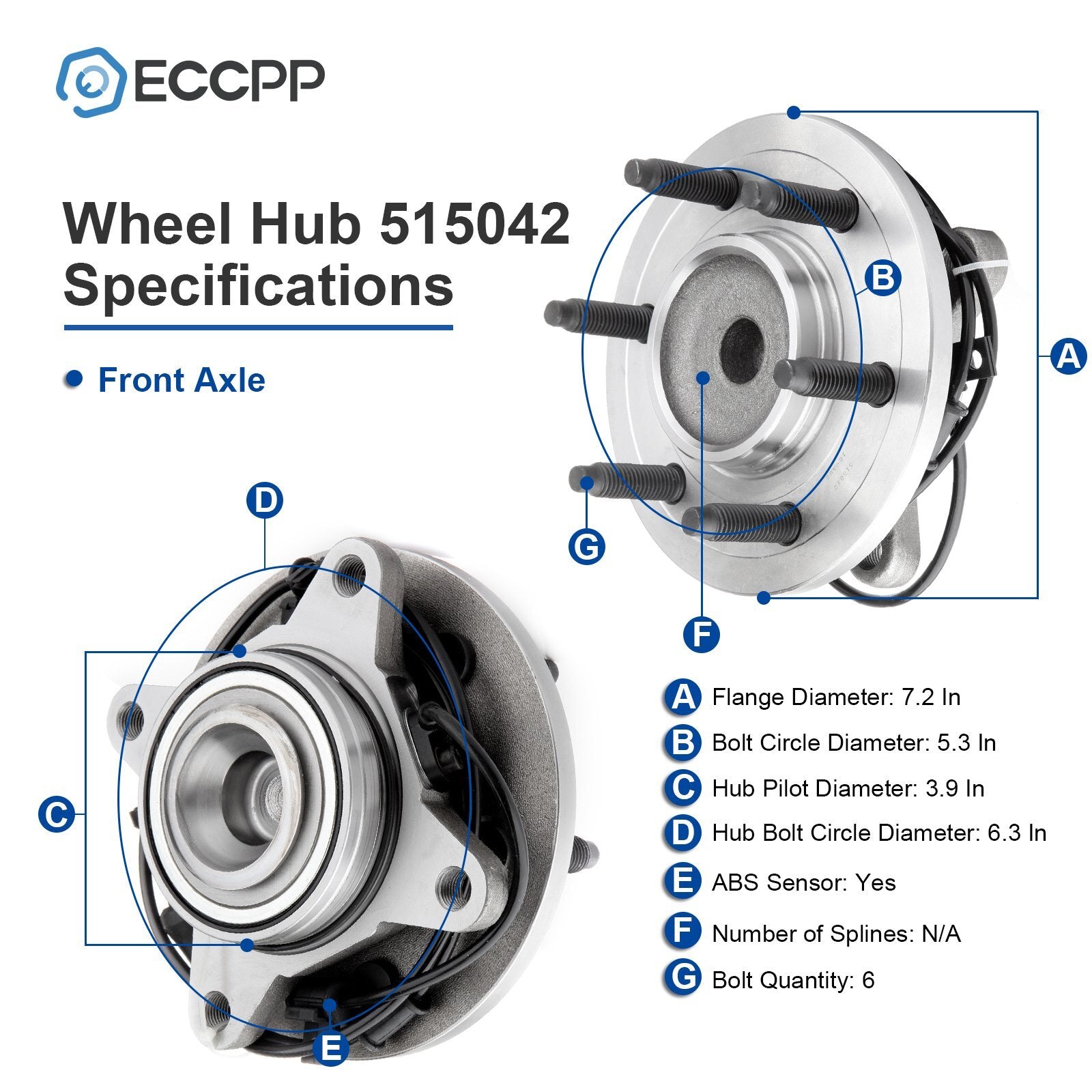 1Pc Wheel Hub Bearing Front RWD For Ford Expedition Lincoln Navigator 2003-2006 KOEEP