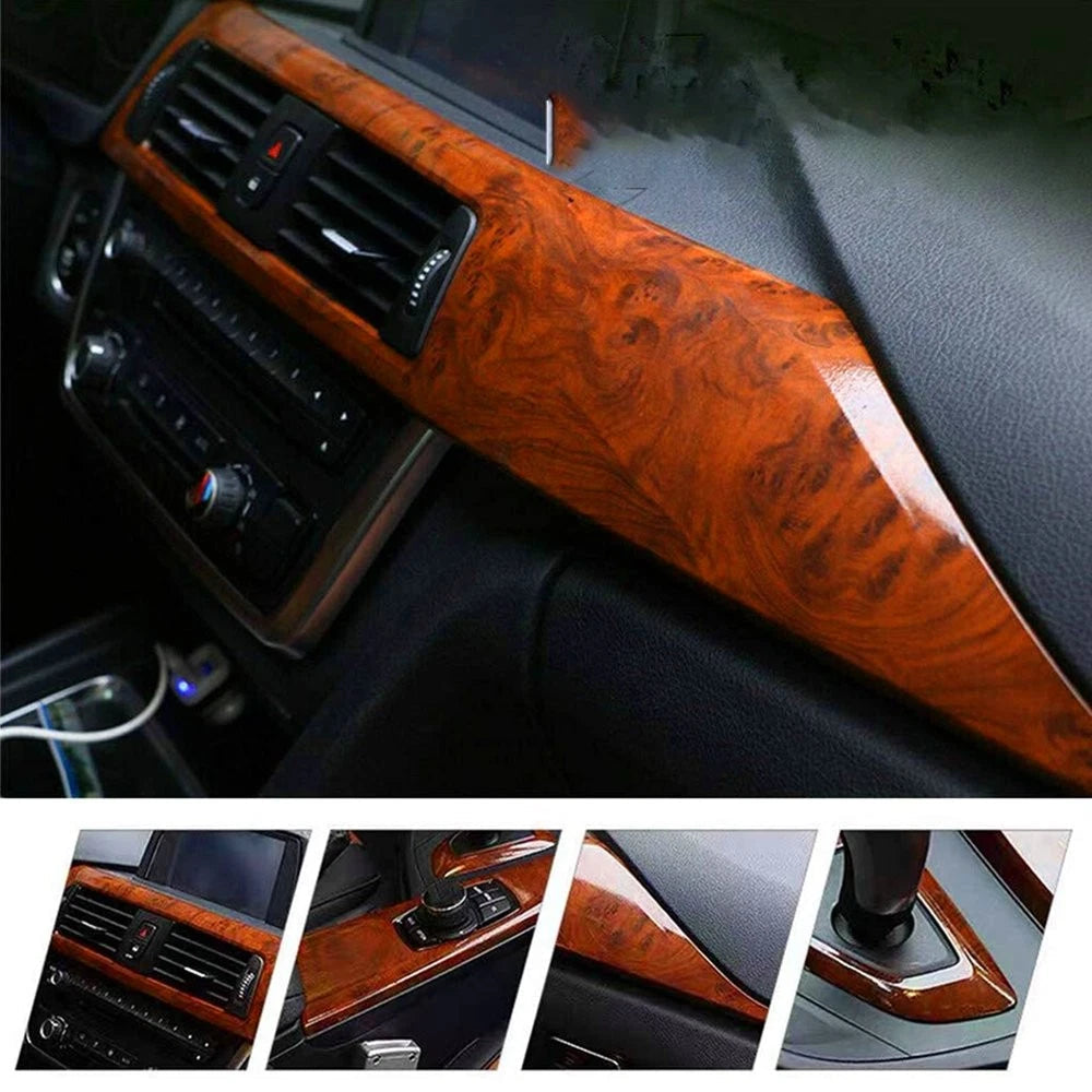 2X DIY Matte Glossy Wood Grain Textured Vinyl Sticker Wrap Car Home Interior Dec 6B93BC-57