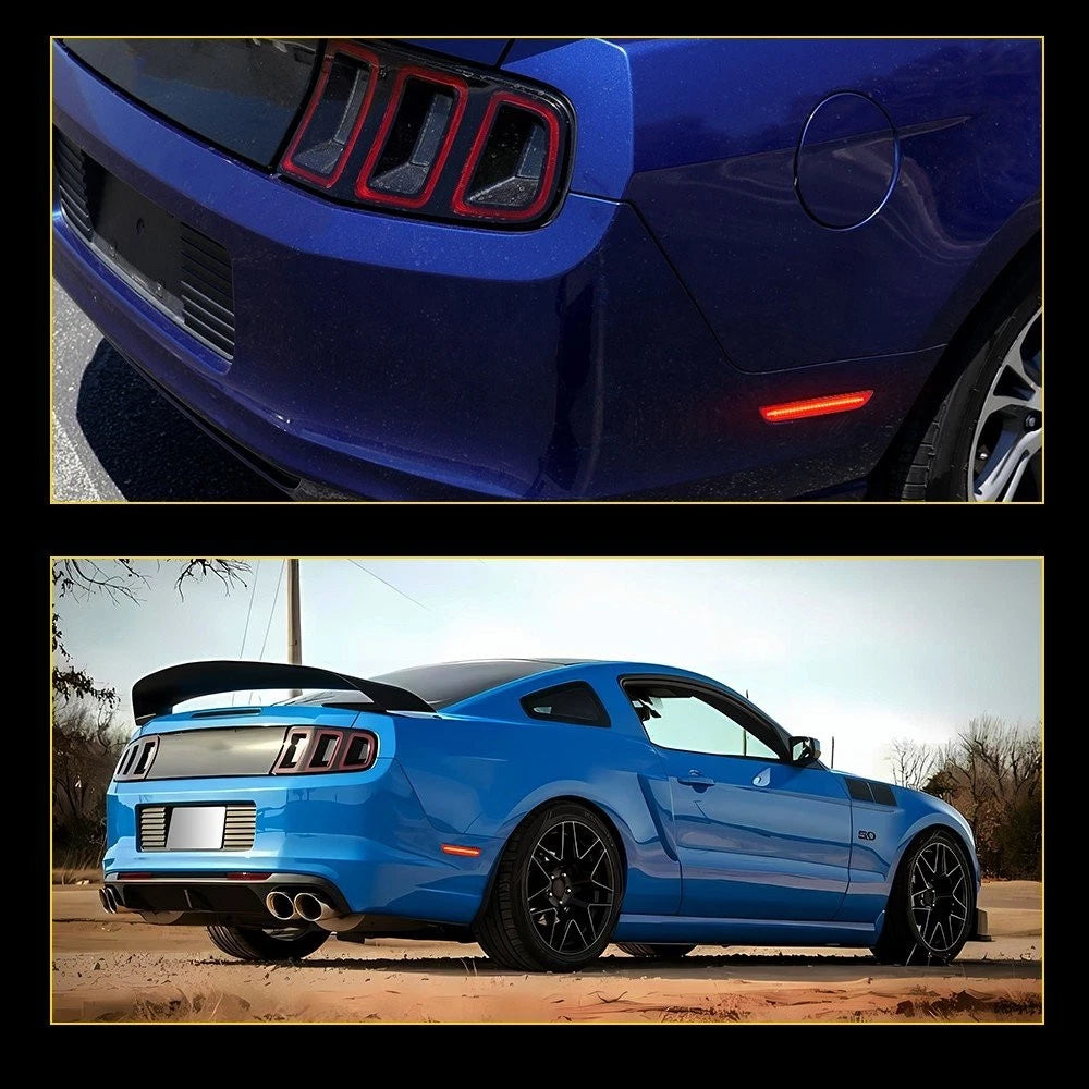 For 2010-2014 Ford Mustang Red Lens LED Rear Bumper Side Marker Light Lamp Pair 6B93BC-57
