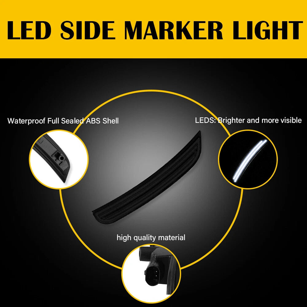 Smoke LED Side Marker Lights For 15-22 Dodge Charger R/T Scat Pack SXT GT SRT EA 6B93BC-57