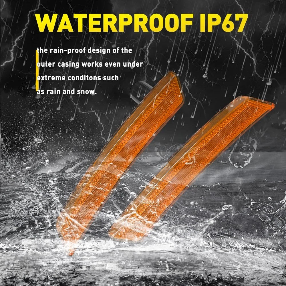 For Mini Cooper 2007-16 Amber Front Wheel Fender Side Marker Light Housings EOA 6B93BC-57