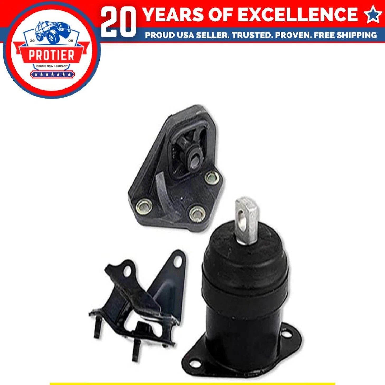 Fits 2003-2007 Honda Accord 2.4L MANUAL Front RT Motor/Rear & Upper Trans Mount 6B93BC-57