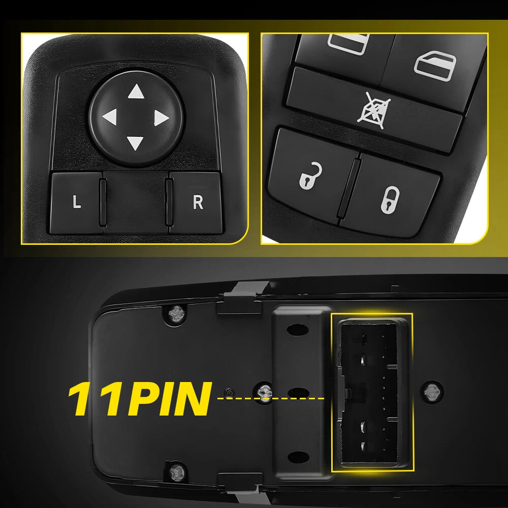 Power Window Switch Front Driver Side For 2016-2018 Ram 1500 2500 3500 5500 4500 6B93BC-57