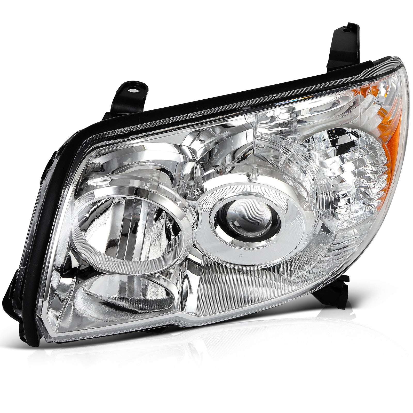 Pair Kit Halogen Headlights Assembly For 2006-2009 Toyota 4Runner Chrome Amber 6B93BC-57