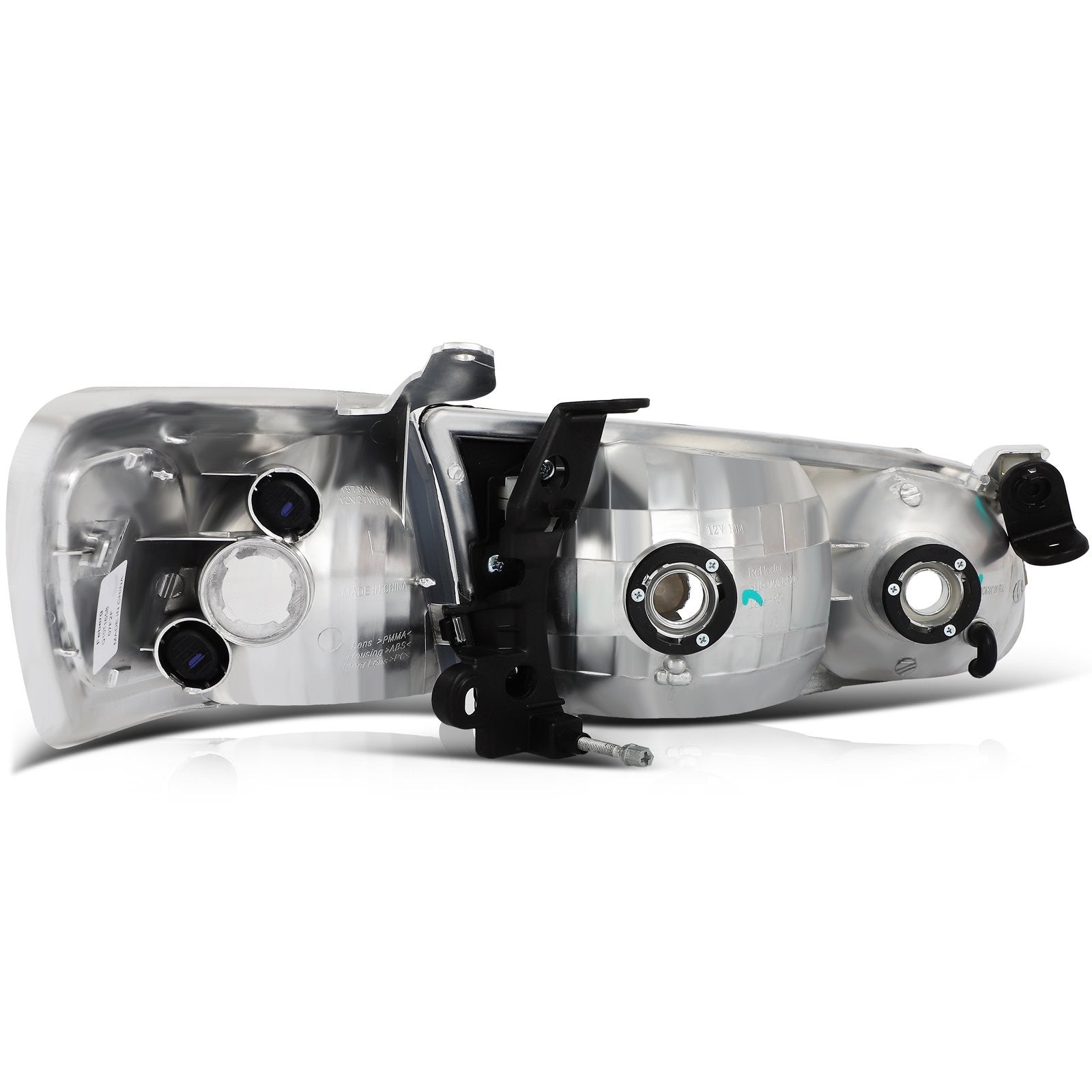 ECCPP Headlights Assembly For Toyota Camry 2000-2001 Pair Kit Chrome Amber 6B93BC-57