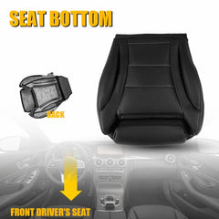For 2015-2021 Mercedes Benz C300 C250 Driver Bottom Leather Seat Cover Black EOA 6B93BC-57