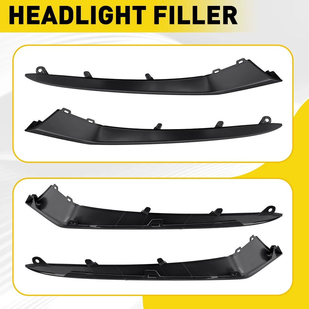 Front Upper Bumper Grille Molding Trim Black Left Right For Honda Civic 2025 EOA 6B93BC-57