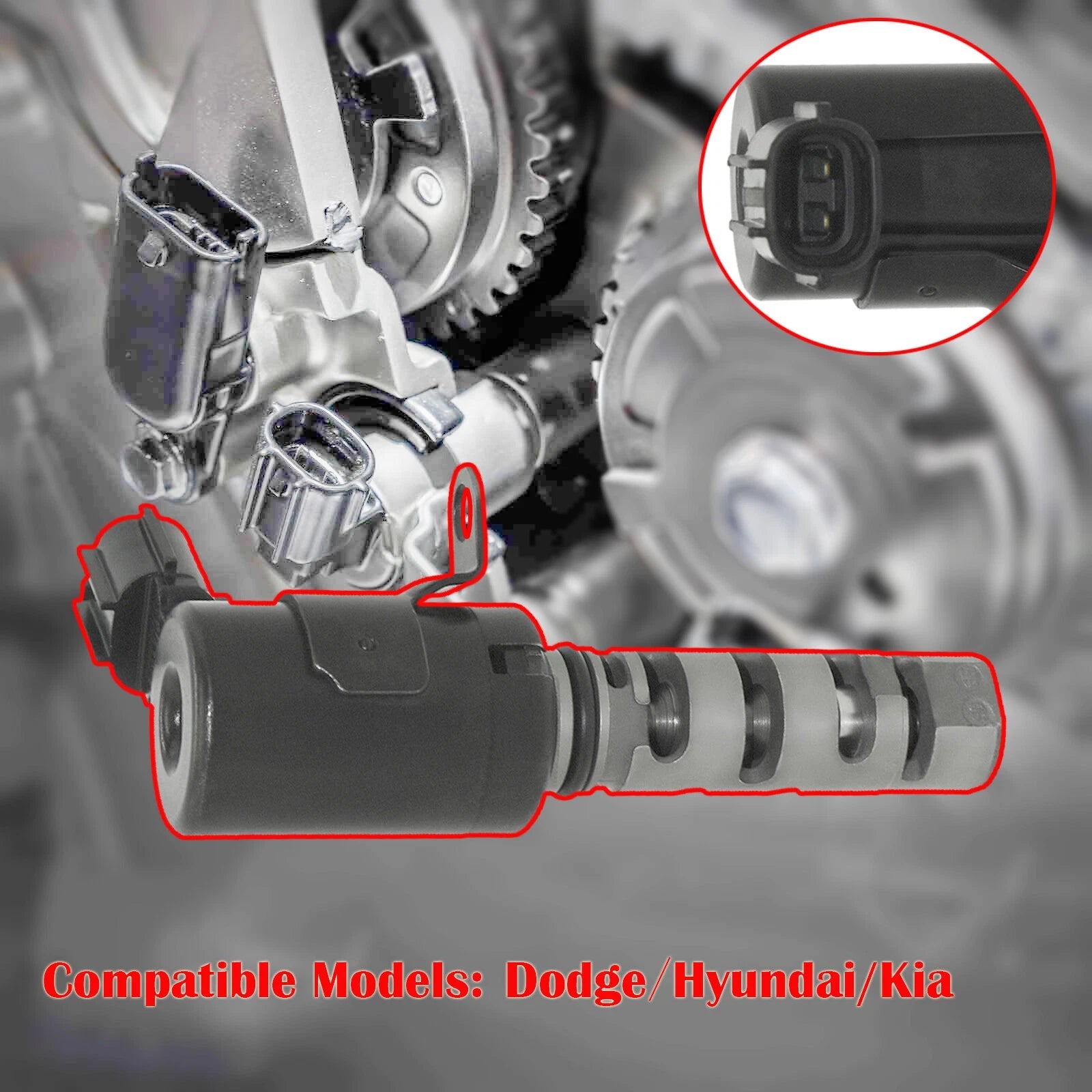 Camshaft Variable Valve Timing VVT Solenoid for 2006-11 Hyundai Kia 24355-26710 6B93BC-57