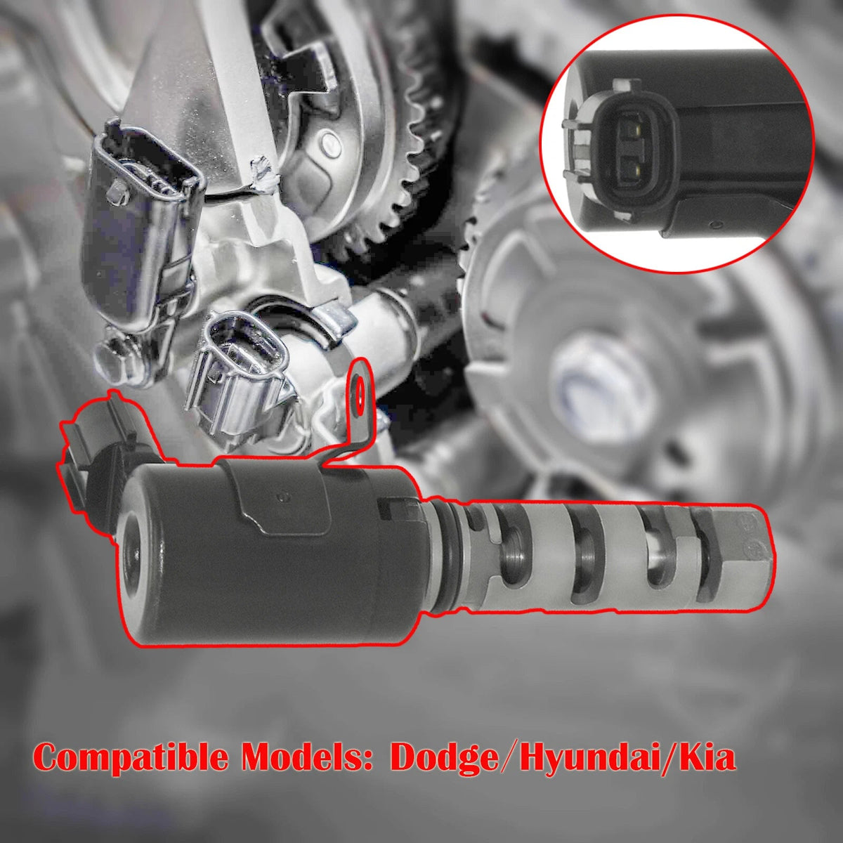 Camshaft Variable Valve Timing VVT Solenoid for 2006-11 Hyundai Kia 24355-26710 6B93BC-57