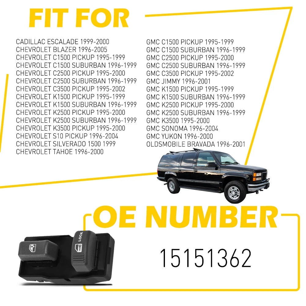 Front Right RH Power Window ＆ Door Lock Switch 15151362 For Chevy Truck 6B93BC-57