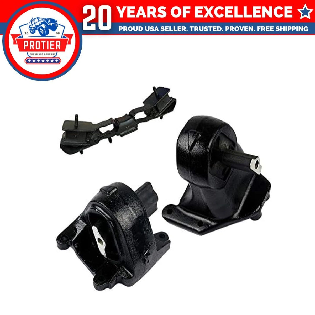 Engine Motor Mount & Transmission Mount Set 3pc Compatible with Fits 2012-2017 6B93BC-57