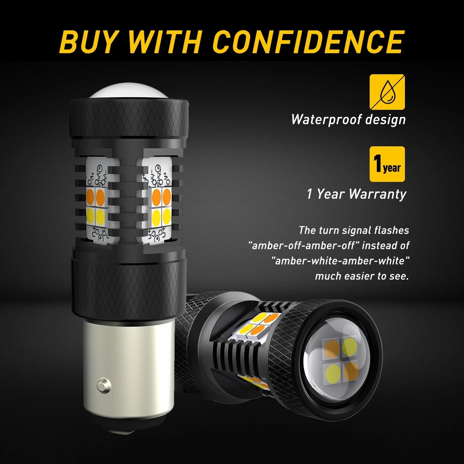 1157 LED Turn Signal Light DRL Switchback Amber White Anti Hyper flash CANbus EH 6B93BC-57
