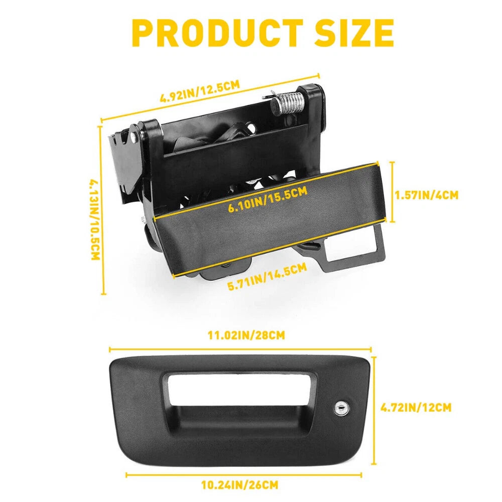 Tailgate Handle Latch w/Lock & Bezel For 2007-2014 Chevy Silverado GMC Sierra 6B93BC-57
