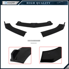 Fits 2016-2021 Chevrolet Camaro 3 Pieces Glossy Black Front Bumper Spoiler Lip 6B93BC-57