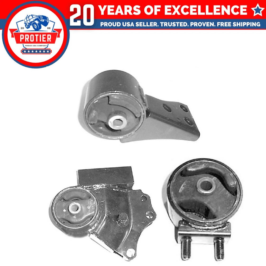 Engine Motor & Trans Mount Set for 00-04 Kia Spectra 1.8L for Manual Trans 3PCS 6B93BC-57