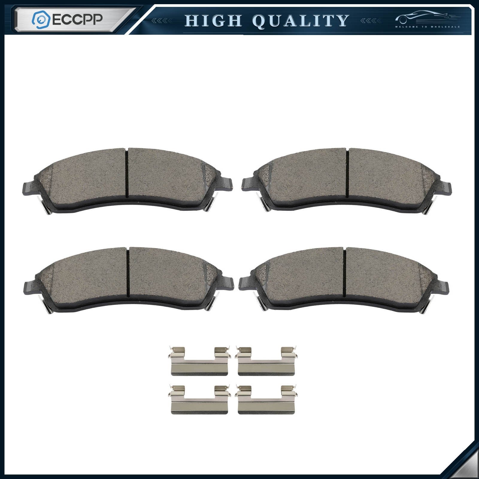 4PCS Front Brake Pad Assembly Fits Cadillac 2004 - 2009 SRX 2006 - 2007 CTS 6B93BC-57