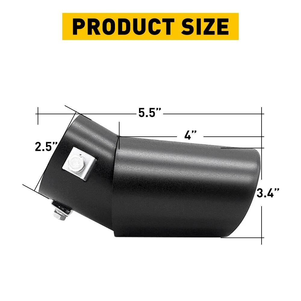 AUXITO Car Auto Black Exhaust Pipe Tail Muffler Tip Throat Tailpipe Auto Parts AUXITO