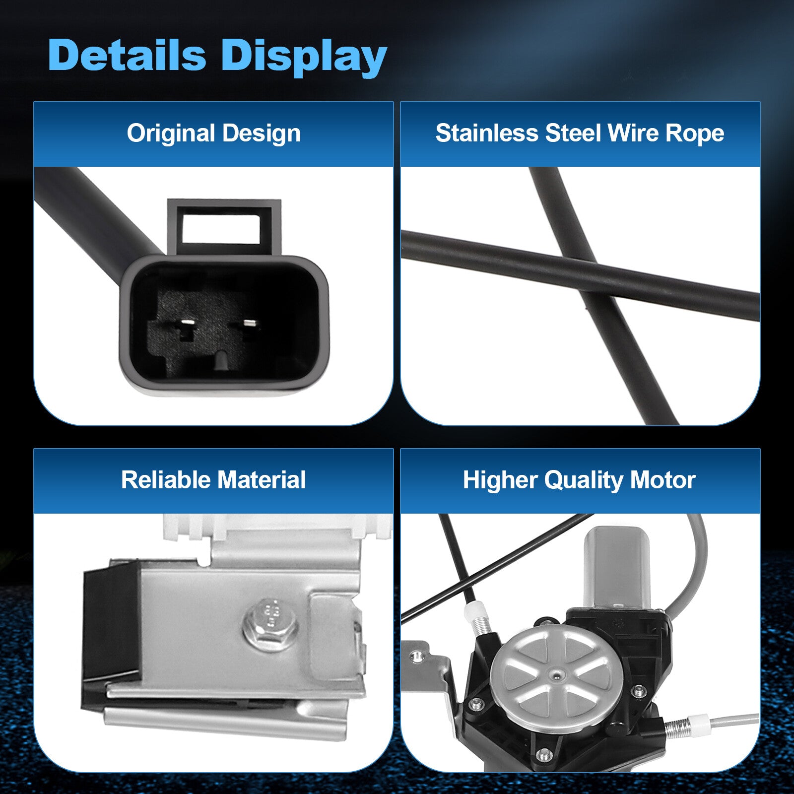 For 2003-2006 Cadillac Escalade ESV Set of 4 Power Window Regulators With Motor 6B93BC-57