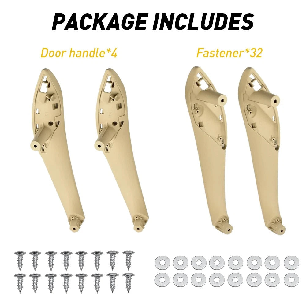 4x For BMW F30 F80 F31 Front Rear Left & Right Inner Trim Door Pull Handle Beige 6B93BC-57
