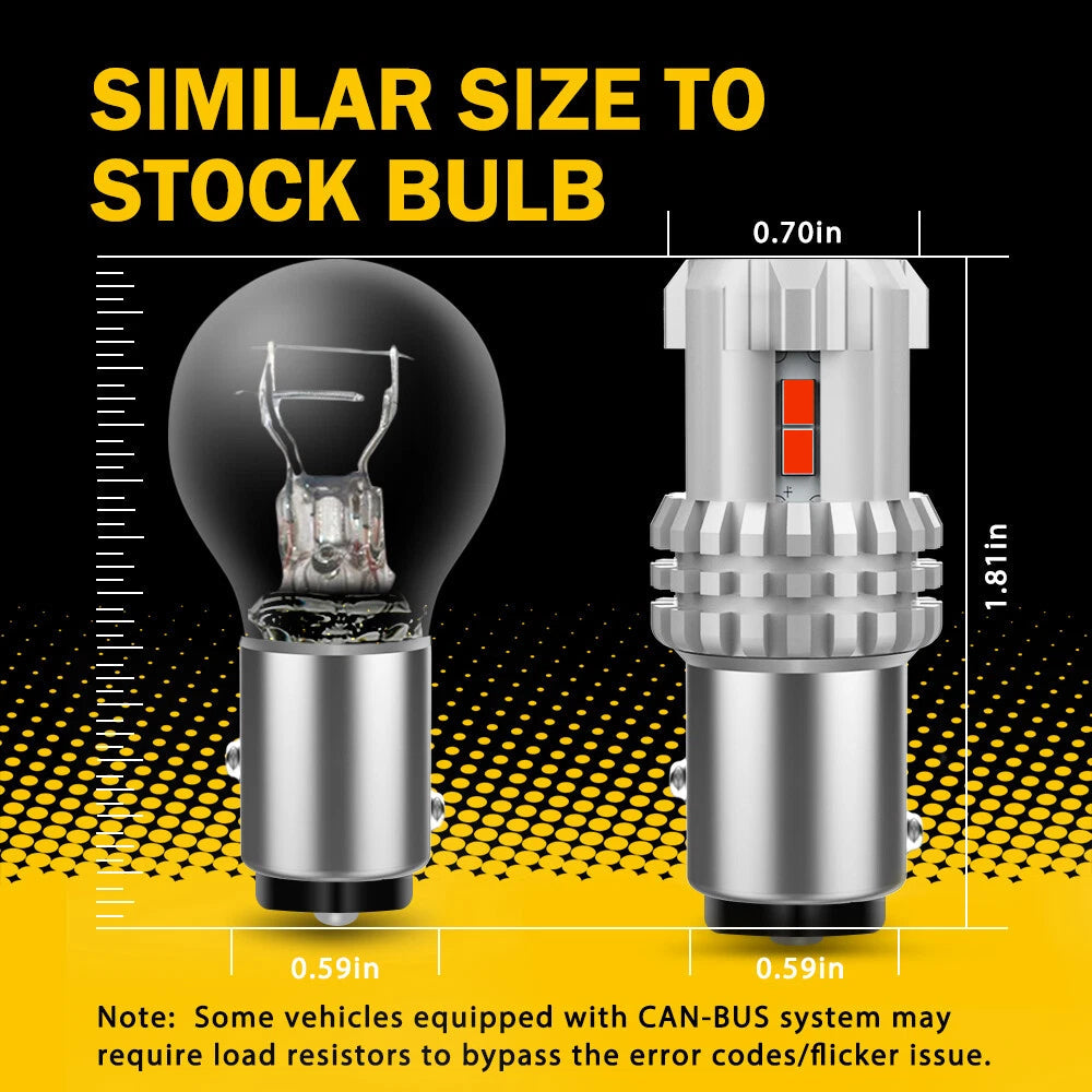 2pcs 1157 BAY15D LED Bulbs Red Tail Stop Brake Turn Signal Light 2057 2357 7528 6B93BC-57