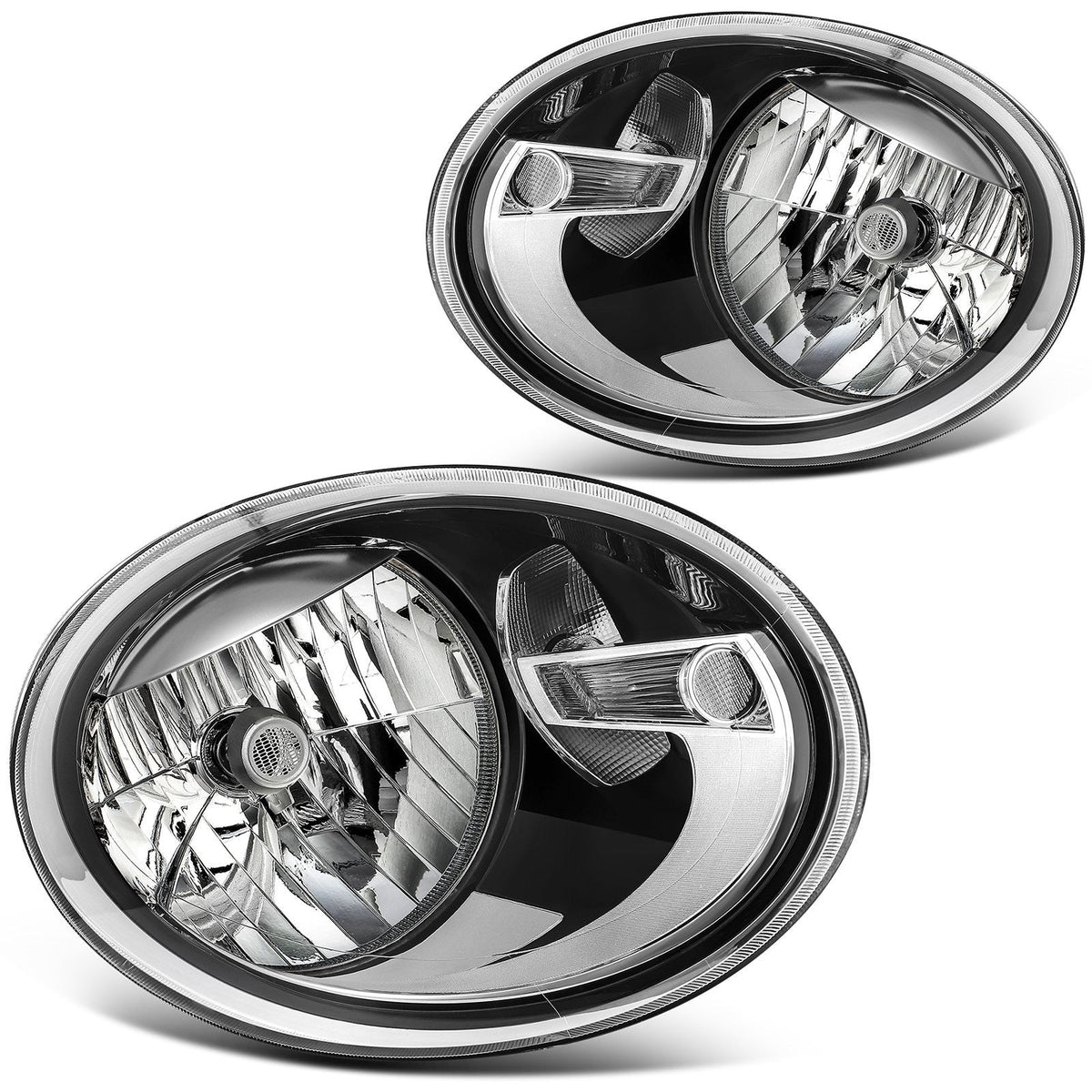 ECCPP Headlights Assembly For Volkswagen Beetle 1.8L 2.0L 2012-2019 Pair Black 6B93BC-57