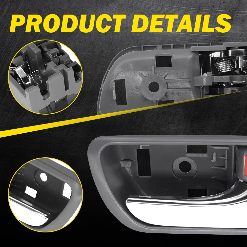 Door Handle Inside Gray Chrome Left Right Pair Set for 2002-2006 Toyota Camry EA 6B93BC-57