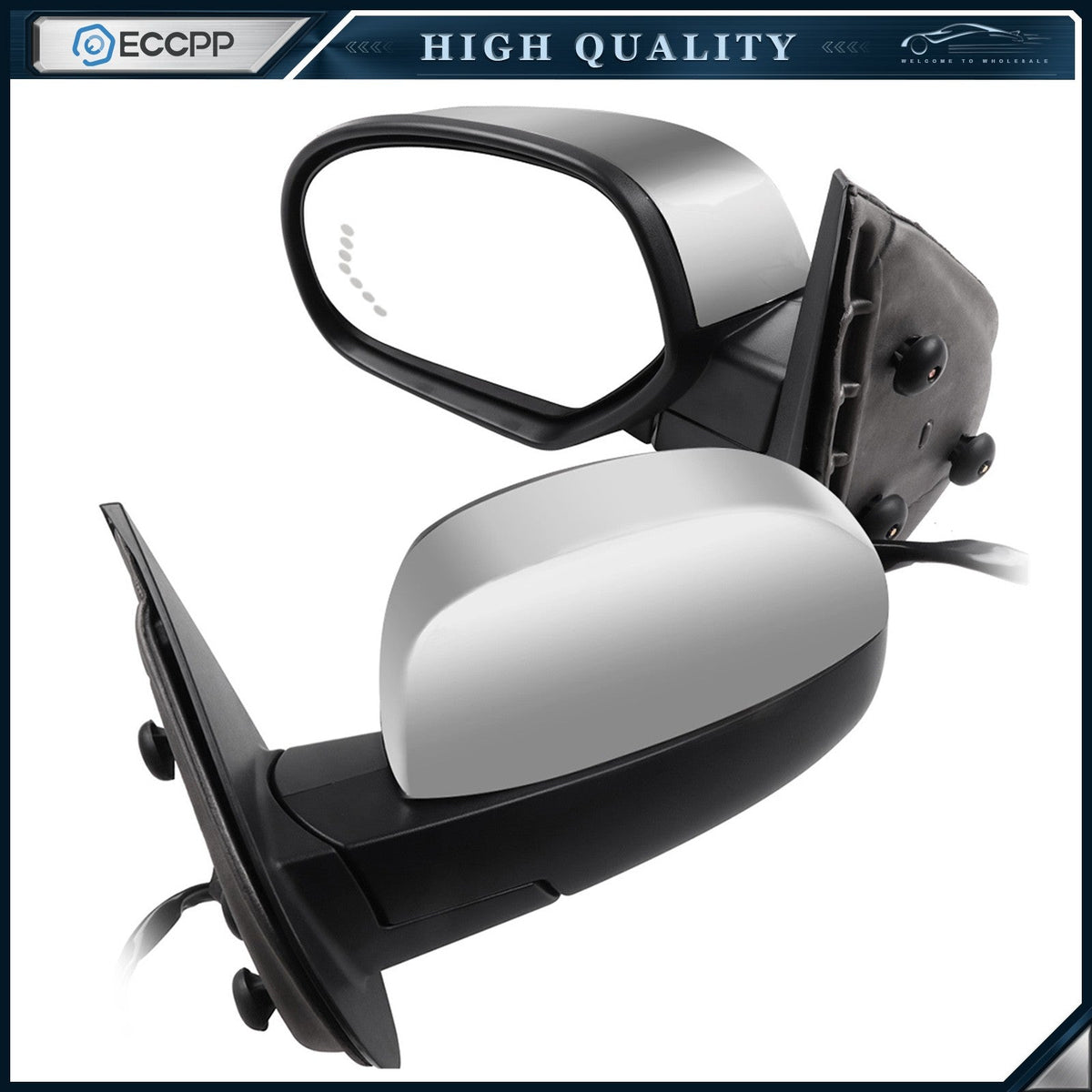 Chrome Mirrors Power Heated w/Memory Signal Light For GM Pickup SUV Pair 6B93BC-57