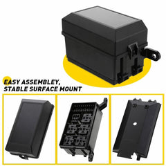 Universal Automotive Fuse Relay 12-Slot Holder Relay Box 6Relays ATC/ATO 6 Fuses 6B93BC-57