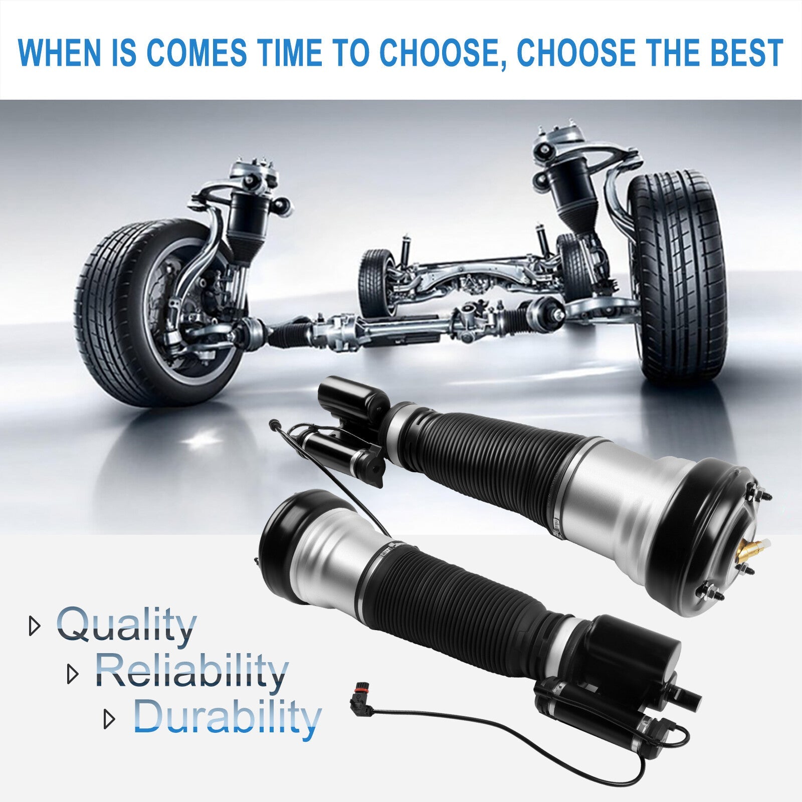 Front Pair Air Suspension Shock Struts For 4Matic Mercedes W220 S430 S500 03-06 6B93BC-57