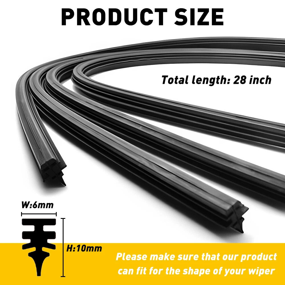 4 PCS Universal 28" Car Bus Silicone Frameless Windshield Wiper Blade Refills EA 6B93BC-57