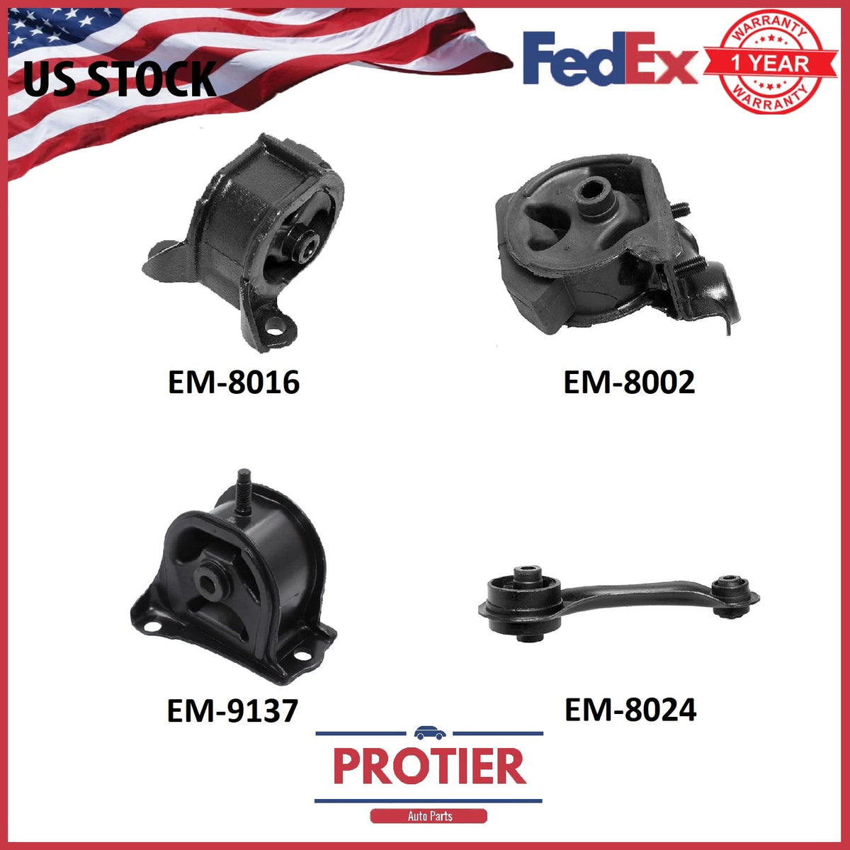 Engine Motor & Trans. Mount Set for 1990-1993 Honda Accord 2.2L LX / DX Manual 6B93BC-57