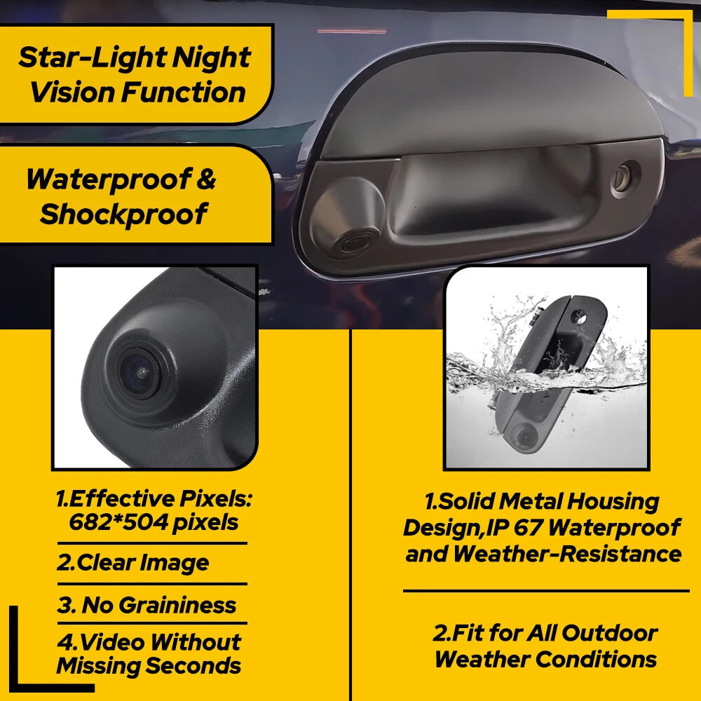 Rear View Backup Tailgate Handle Camera For 1999-2006 Ford F250 F350 F450 AUXITO AUXITO