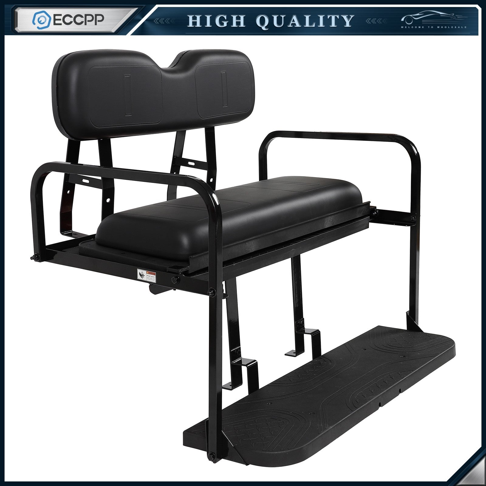 Rear Flip Seat for EZGO TXT Golf Carts Black Cushions 1994.5-Up 6B93BC-57