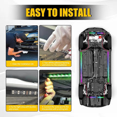 6PCS Double Row LED RGB Dream Lights Strip Neon Underglow LED Chasing Remote EOA 6B93BC-57