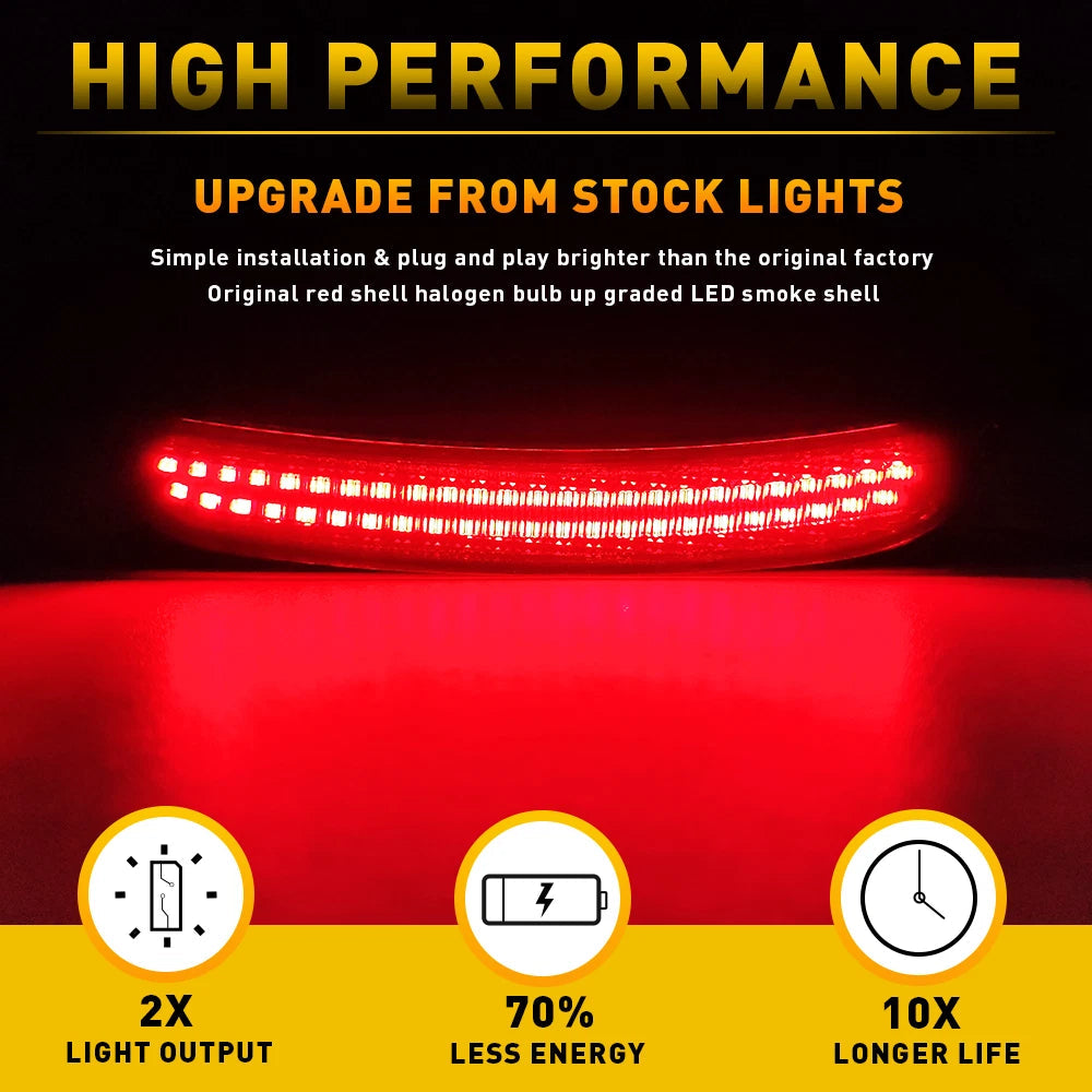 2x Smoked Led Rear Red Side Marker Lights Right Left For Dodge Charger 15-20 EOA 6B93BC-57