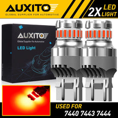 2X 7443 7440 Red LED Strobe Flashing Blinking Brake Light For Honda Accord Civic 6B93BC-57
