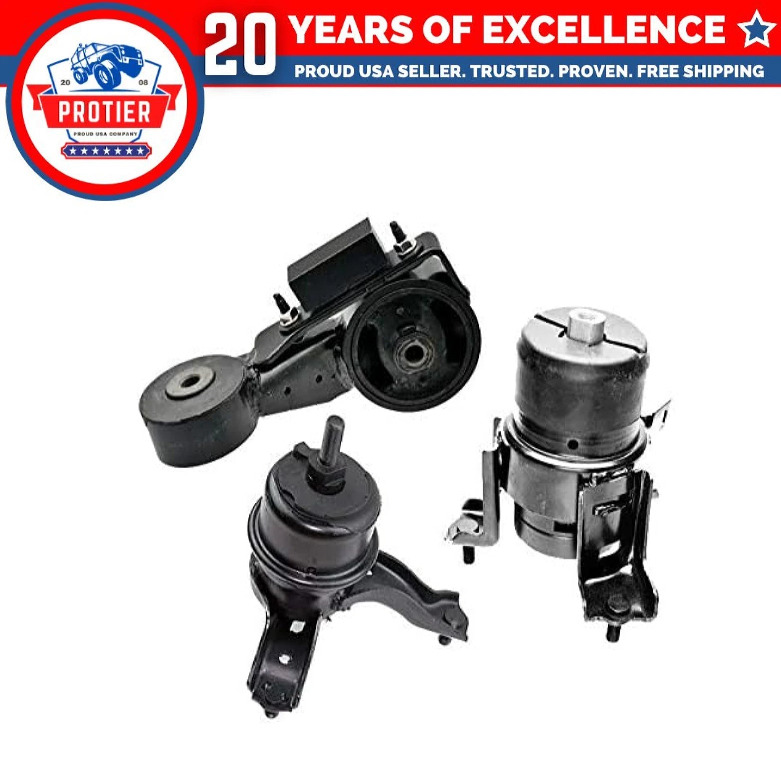 Fits 2004-2006 Toyota Sienna 3.3L 2WD Engine Motor Mount Set 3PCS : A62009, 6B93BC-57